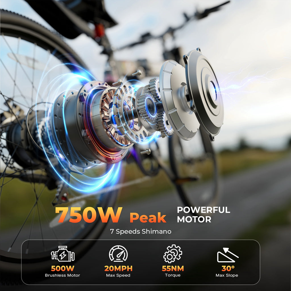 FLYRUN 26 Electric Bike for Adults,Folding Ebike with Peak 750W Motor,48V 374.4Wh Removable Battery,LCD Display,up to 20 mph,UL2849 Electric Bikes