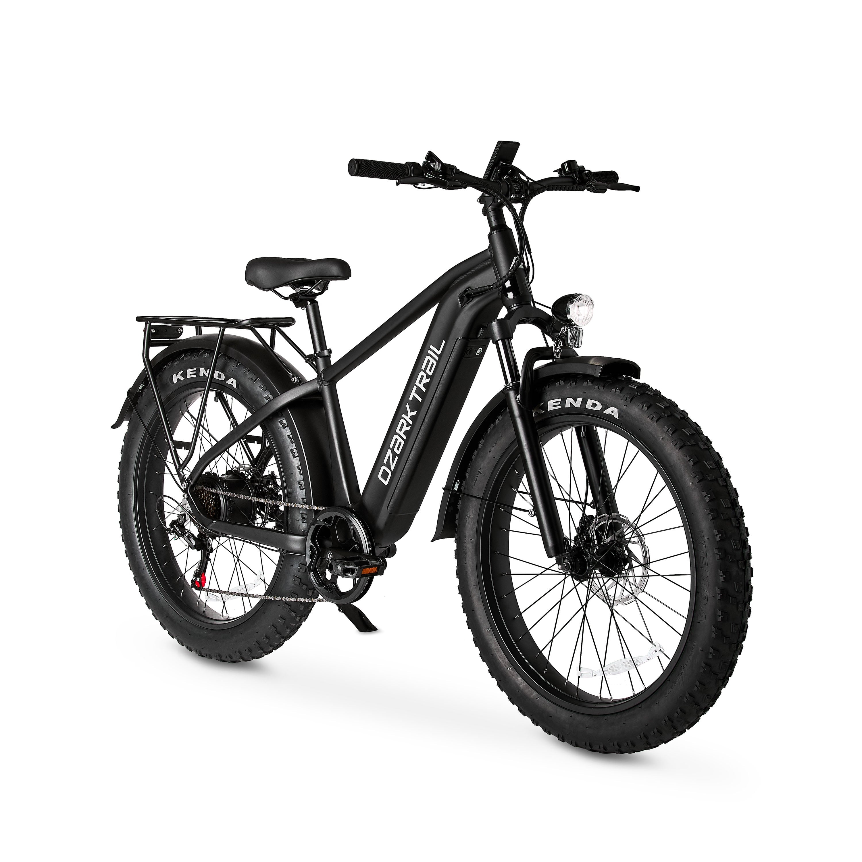 Ozark Trail 26 M.3 Ranger+ Electric Fat Tire Bike, 48V, Class 2, Black, Fits Riders 5'2 - 6'1, Adult, Unisex Electric Bikes