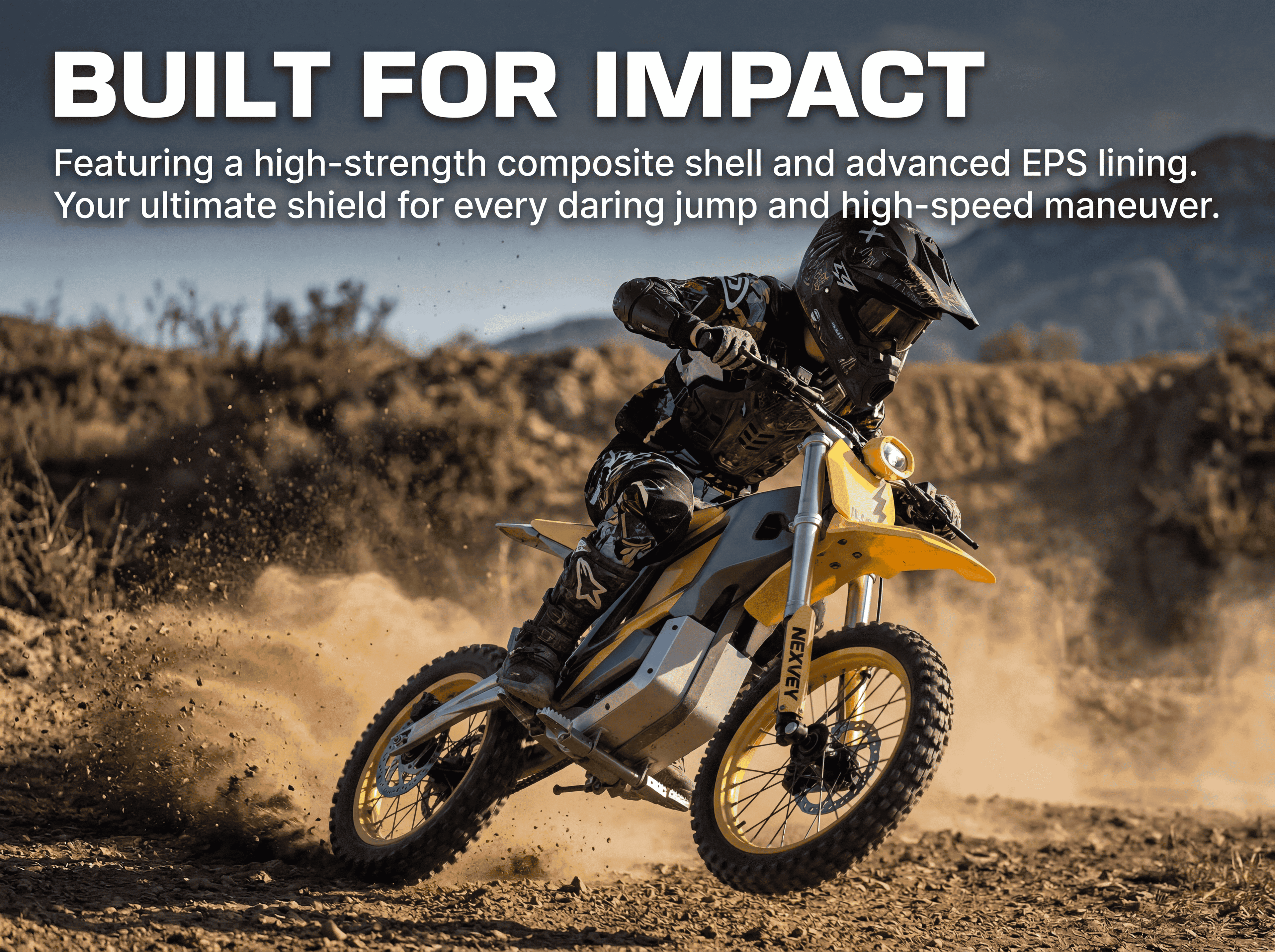 NEXVEY FLASH Electric Dirt Bike with Helmet(Size L), 4000W Peak Electric Motorcycle for Teens & Adults 13+, 48V 22.5Ah Battery, 35MPH Max Speed, Dual Suspension, Off Road Ebike Gift Set Electric Bikes