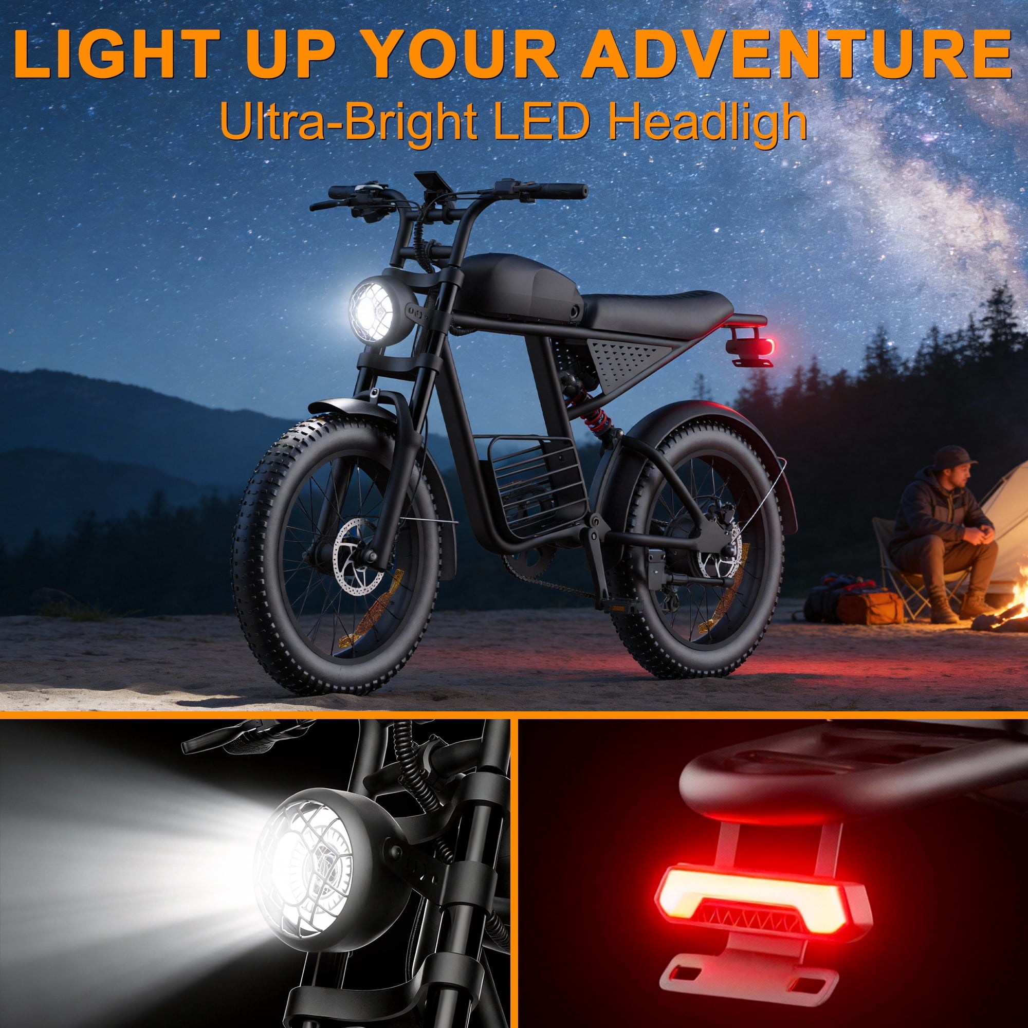 Electric Bike for Adults, 750W Peak 1500W Motor,Max 35MPH & 60Mile, 20x4 Fat Tire, E Mountain Bike, 48V/18.9AH Battery,UL2849,Fit for 18+ Electric Bikes