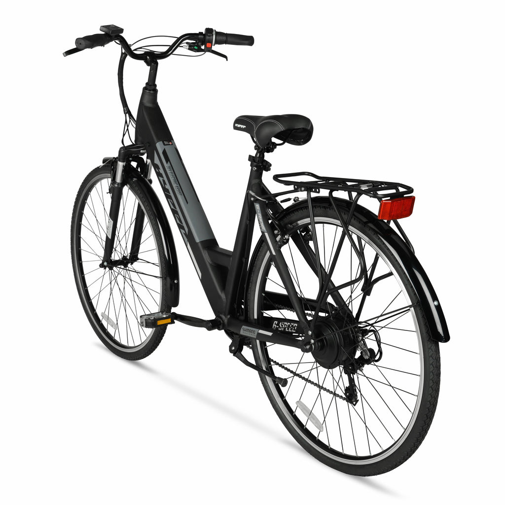 Hyper Bicycles 36V Class 2 700C Electric Commuter E-Bike, Adult Ages 13+, Pedal-Assist, 250W Motor, Black Electric Bikes