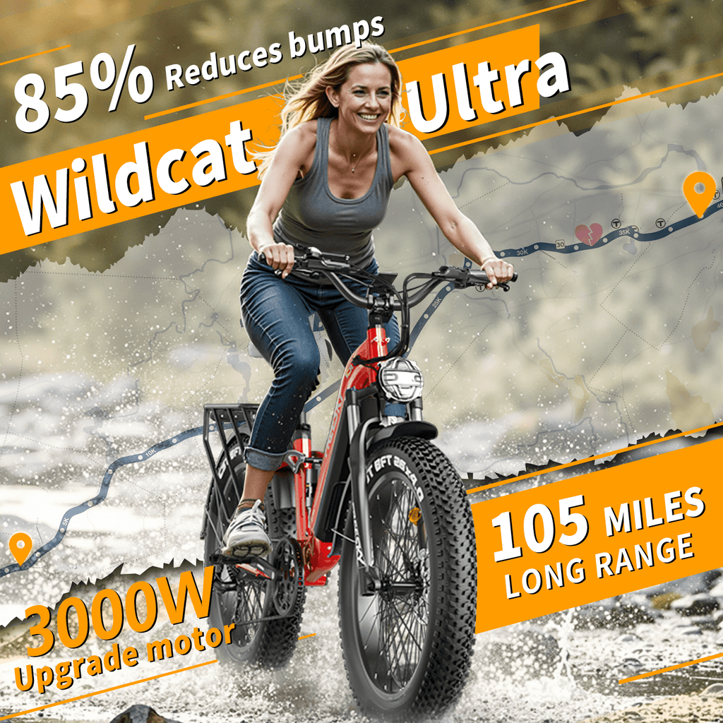FREESKY 3000W Electric Bike for Adults 105mile Long Range Step-Thru Ebike Motor 37MPH Dirt E Bike 25Ah Removable Samsung Battery 26'' Fat Tire Electric Bicycle Full Suspension for Commute Mountains Electric Bikes