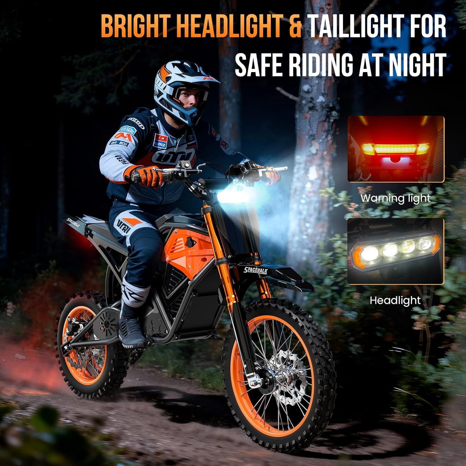 SPACEWALK 3000W Peak Motor 37.5MPH off road Mountain E Bike for Teens&Adults, 48V 14/12 Fat Tires E-Bike, Full Suspension, Hydraulic Brakes UL2849 Electric Bikes