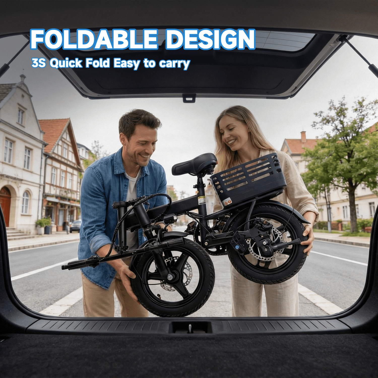 BroPath Electric Bike for Adults, Ebike, Electric Bicycle with 432WH Battery,14 Folding Ebike, 18MPH,20+ Miles(MAX),500W Motor,Multi-Shock Absorbers,UL2849,Commuting Mini E Bikes Electric Bikes