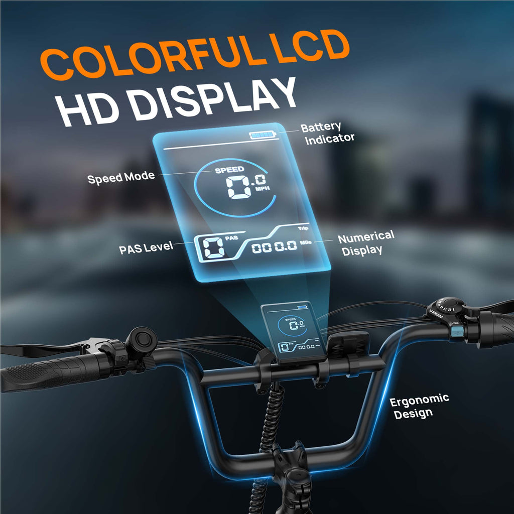 URLIFE 3.0 Fat Tire Ebike, 20 Electric Bicycles for Adult, 750W Peak Motor, 48V 13AH Remobavle Battery, 7-Speed Commuting Ebike, UL2849-Black Electric Bikes