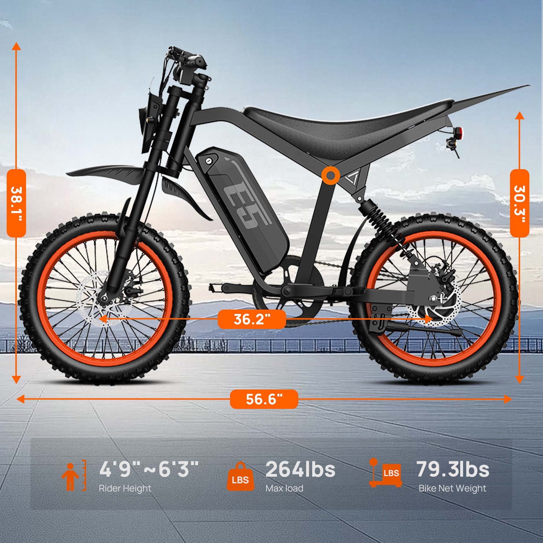 Tie Tie Electric Bike for Adults & Teens, Fat Tire E-Mountain Bicycle,Peak 1500W Motor 48V 20Ah 7-Speed EBike UL2849, LCD Display with NFC Unlock Electric Bikes