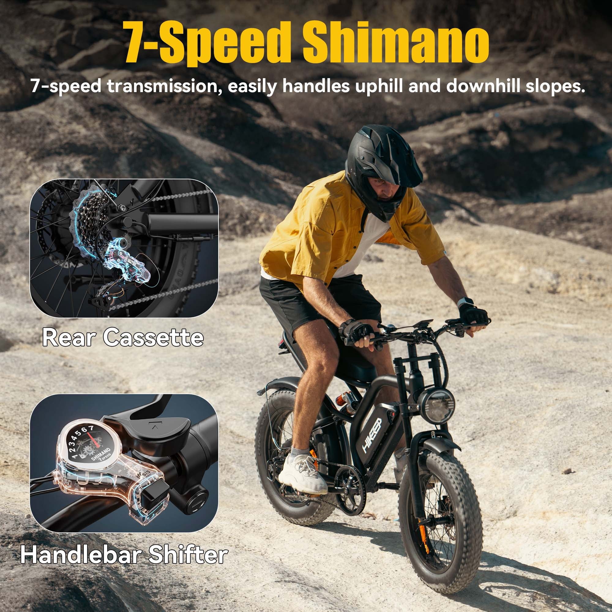 20 Fat Tire Electric Bike for Adults, 1500W Peak Adults Ebike, 48V 15Ah Battery Electric Mountain Bike UL2849 Electric Bikes