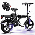 14 Electric Bike for Adults & Teens 14+,500W Motor Folding Ebike, 20MPH & 18-32 Miles Range,Removable 36V12Ah Battery,Rear Disc Brake&Rear Seat,Commuting/City E-Bike.UL2849 Electric Bikes