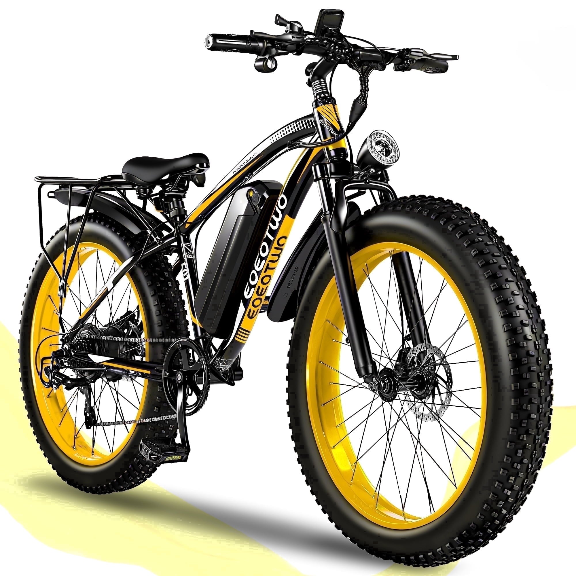EOEOTWO 1500W Electric Mountain Bike for Adults,48V 15Ah Removable Battery 60Miles Longe Range, 34MPH Fast Cruiser Ebike, 26'' Fat Tire All-Terrain E-Bicycle with LED Display UL2849 Electric Bikes
