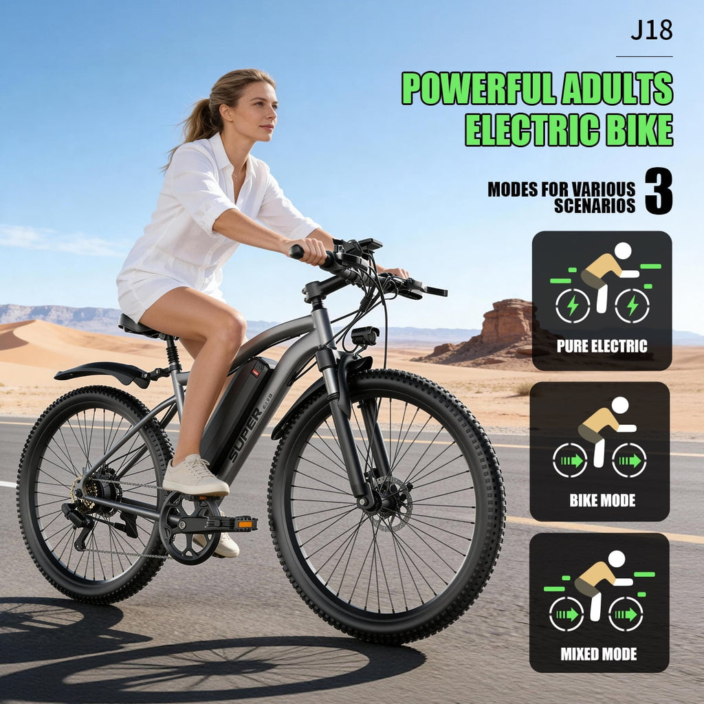 Electric Bike for Adults,1200W Peak Ebike, 50Miles 25MPH Commuting Electric Mountain Bike, 26 Adult Electric Bicycle with Removable Battery, 21 Speed,UL All Terrain E-Bike Electric Bikes