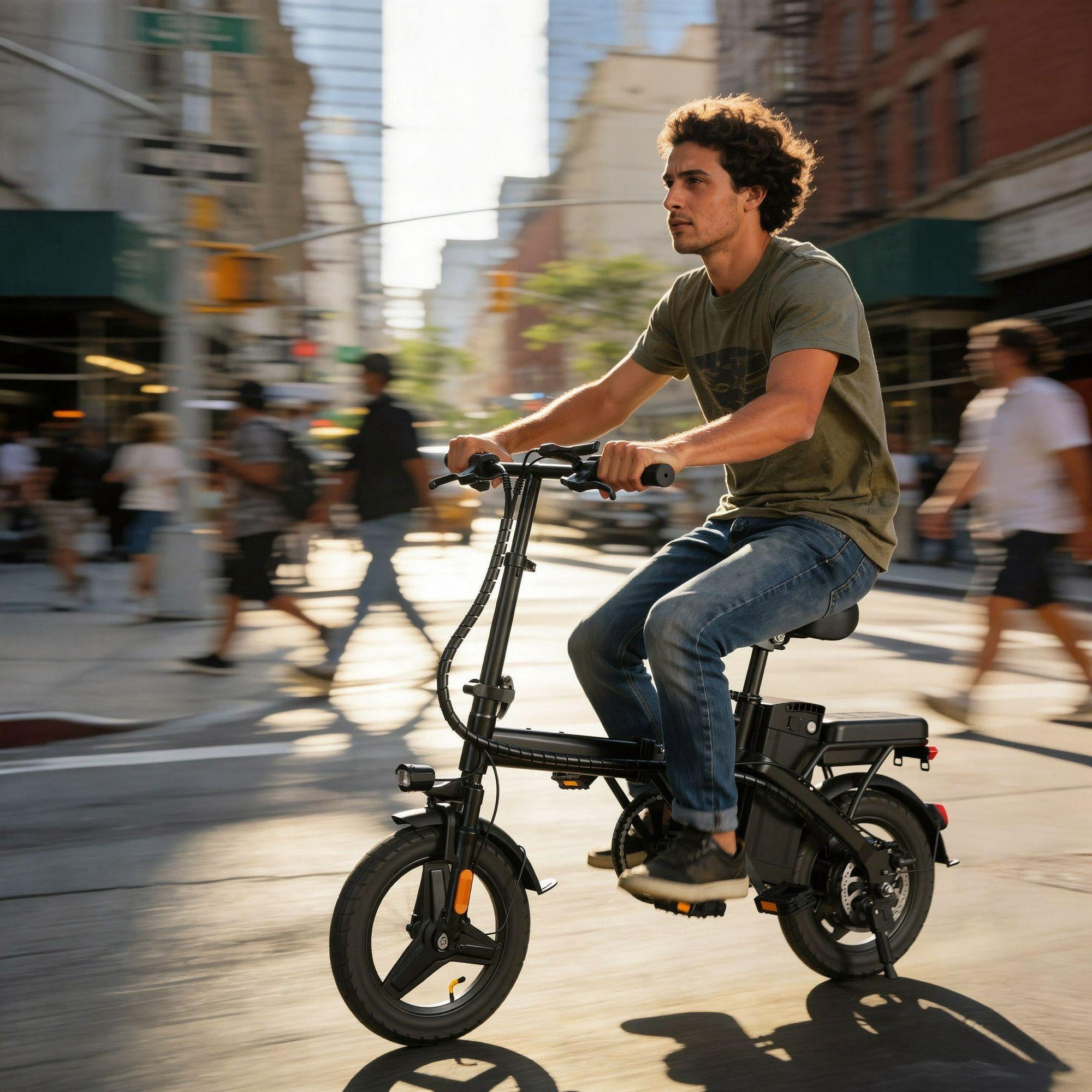 Electric Folding Bike for Teenager and Adults, 12AH Removable Battery 14 Electric Bike 500W Motor, 20+ Miles Range, Mini Ebike for City Commuter, UL2849 Electric Bikes