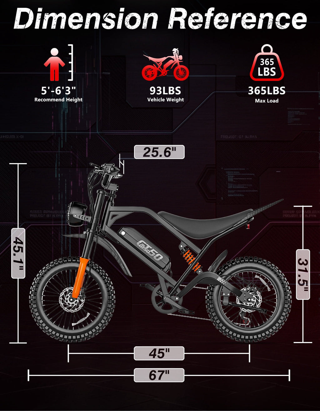 AZHAR GT50 Electric Bike for Adults, 3000W Motor, 20x3 Fat Tire Mountain Bike, 48V/23Ah Battery, UL2849 Electric Bikes