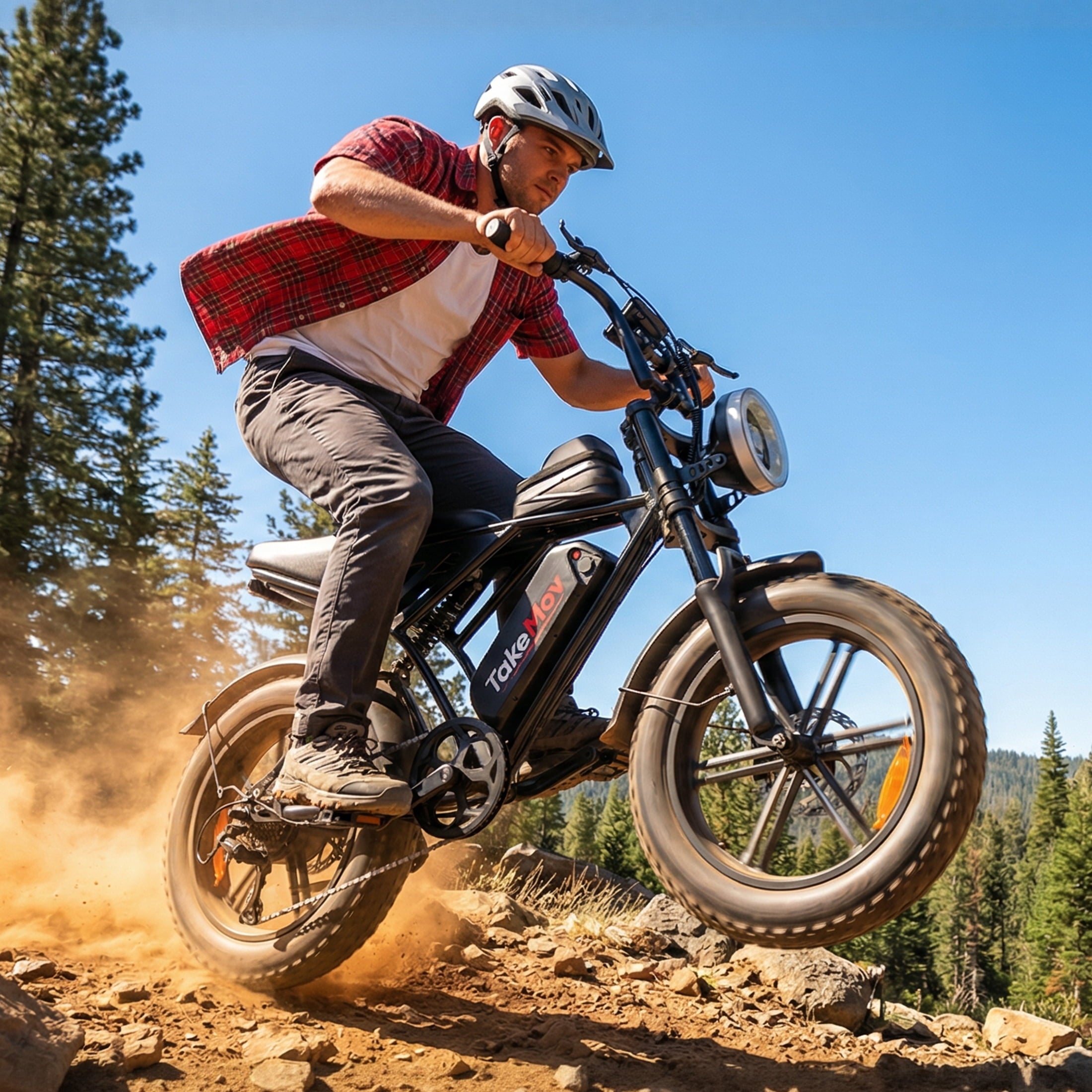 TakeMov Electric Bike for Adults, 1000W Peak 2000W Motor, 40MPH & 80 Miles, 20x4 Fat Tire E-Mountain Bike, NFC Unlock, 48V/25AH, UL2849 Certified Electric Bikes
