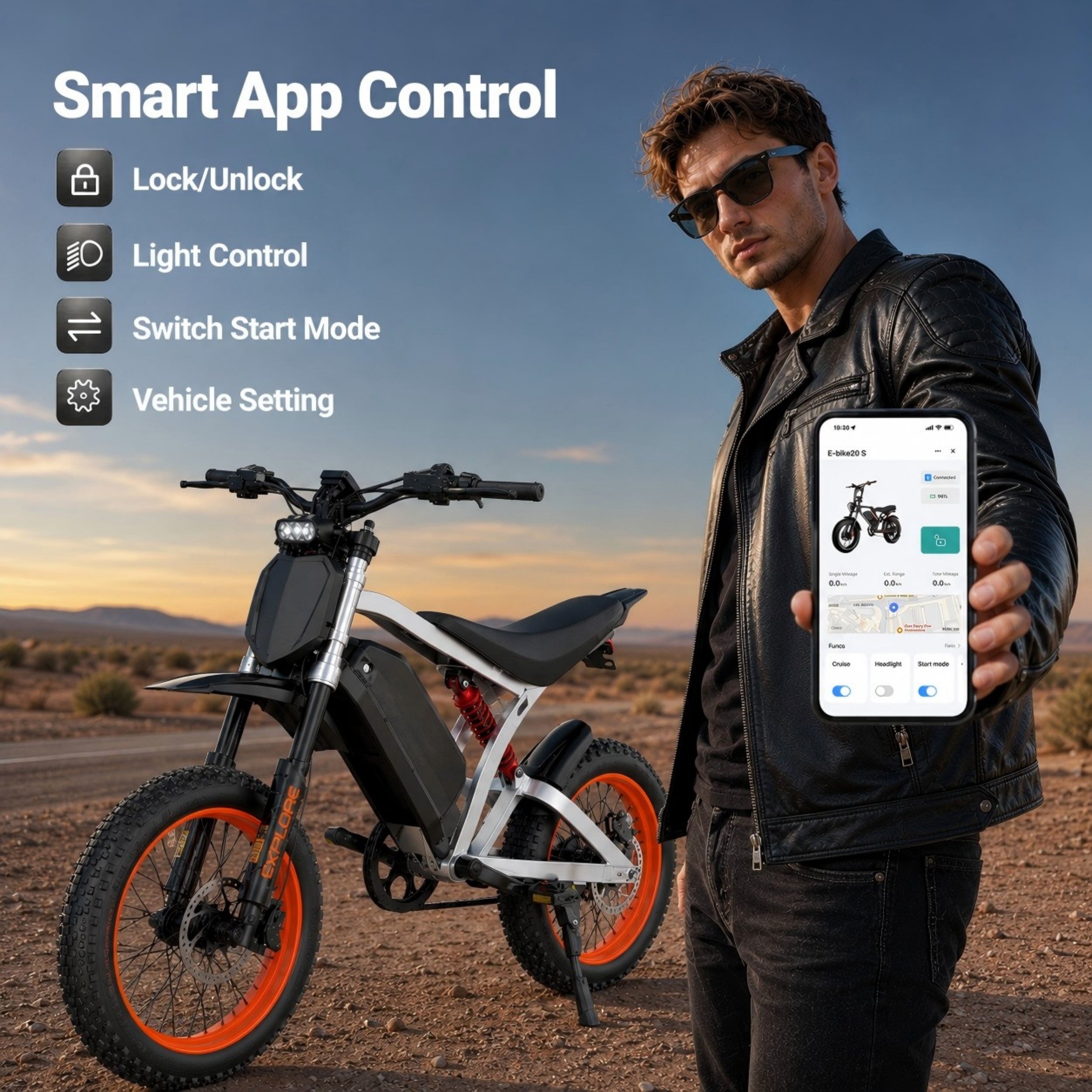 MOCRXO J300 Electric Bike for Adults, 20*4.0 Fat Tire E-Mountain Bicycle,Peak 1000W Motor 48V 18Ah 7-Speed E-Bike UL2849, LCD Display Electric Bikes