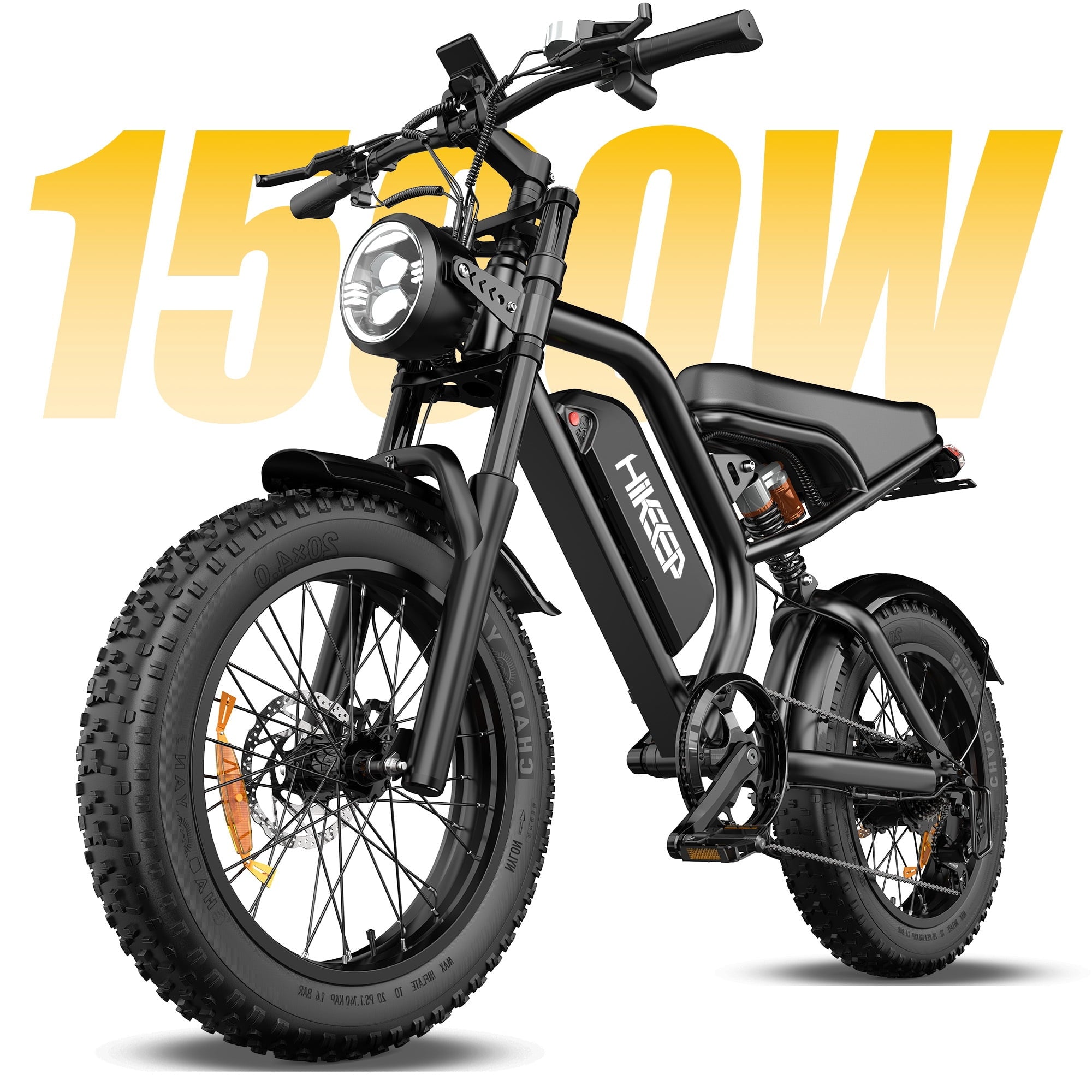 20 Fat Tire Electric Bike for Adults, 1500W Peak Adults Ebike, 48V 15Ah Battery Electric Mountain Bike UL2849 Electric Bikes