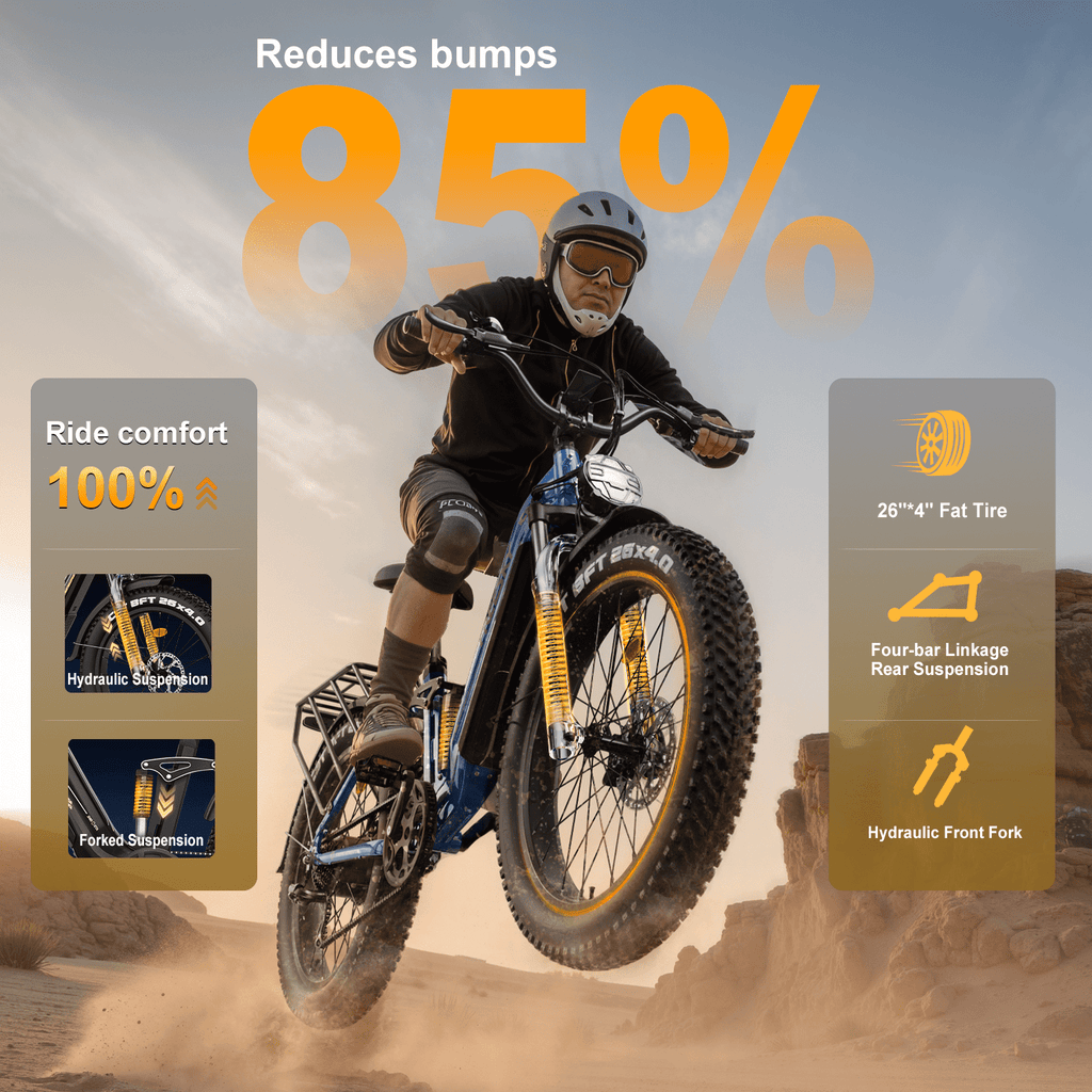 FREESKY 3000W Electric Bike for Adults 105mile Long Range Step-Thru Ebike Motor 37MPH Dirt E Bike 25Ah Removable Samsung Battery 26'' Fat Tire Electric Bicycle Full Suspension for Commute Mountains Electric Bikes
