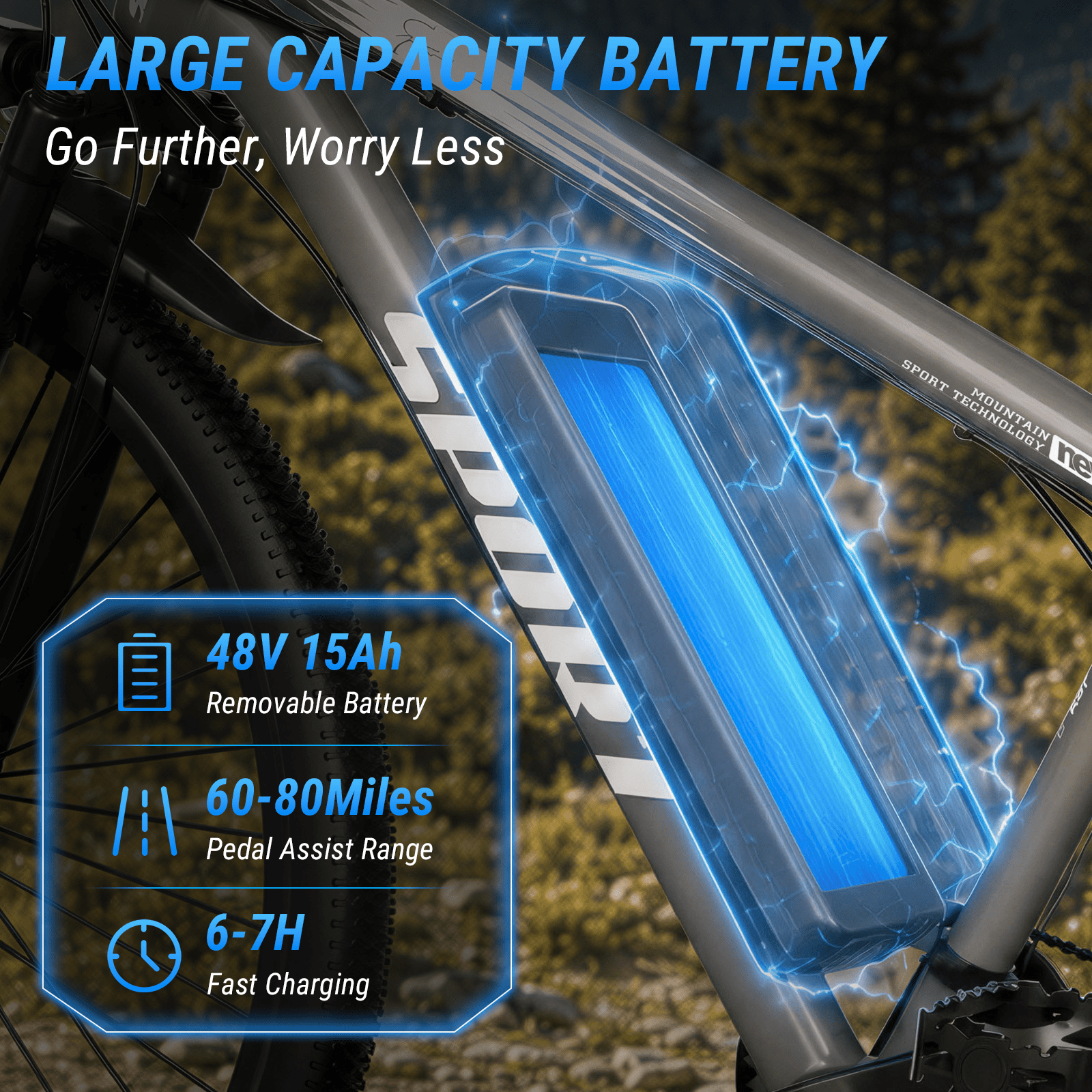 ASKGO Adult Electric Mountain Bike, 750W Peak Motor, 48V 10.4Ah Removable Battery, 26-Inch E-Bike, 20 MPH Max Speed, 45-Mile Range, Dual Disc Brakes & Full SuspensionTrail Riding,  Gray Electric Bikes