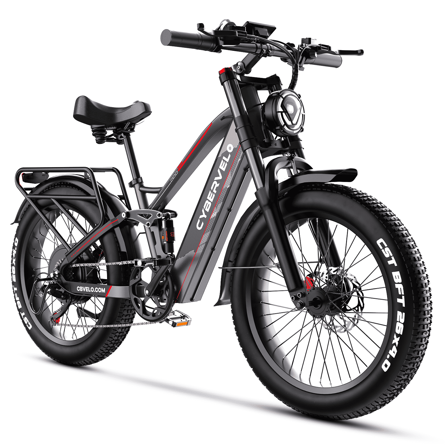 26x 4 Electric Bike,2000W Peak Motor,60V 50AH Removable Battery,Full Suspension Fat Tire E-Bike,Rear Rack, UL 2849 Electric Bikes