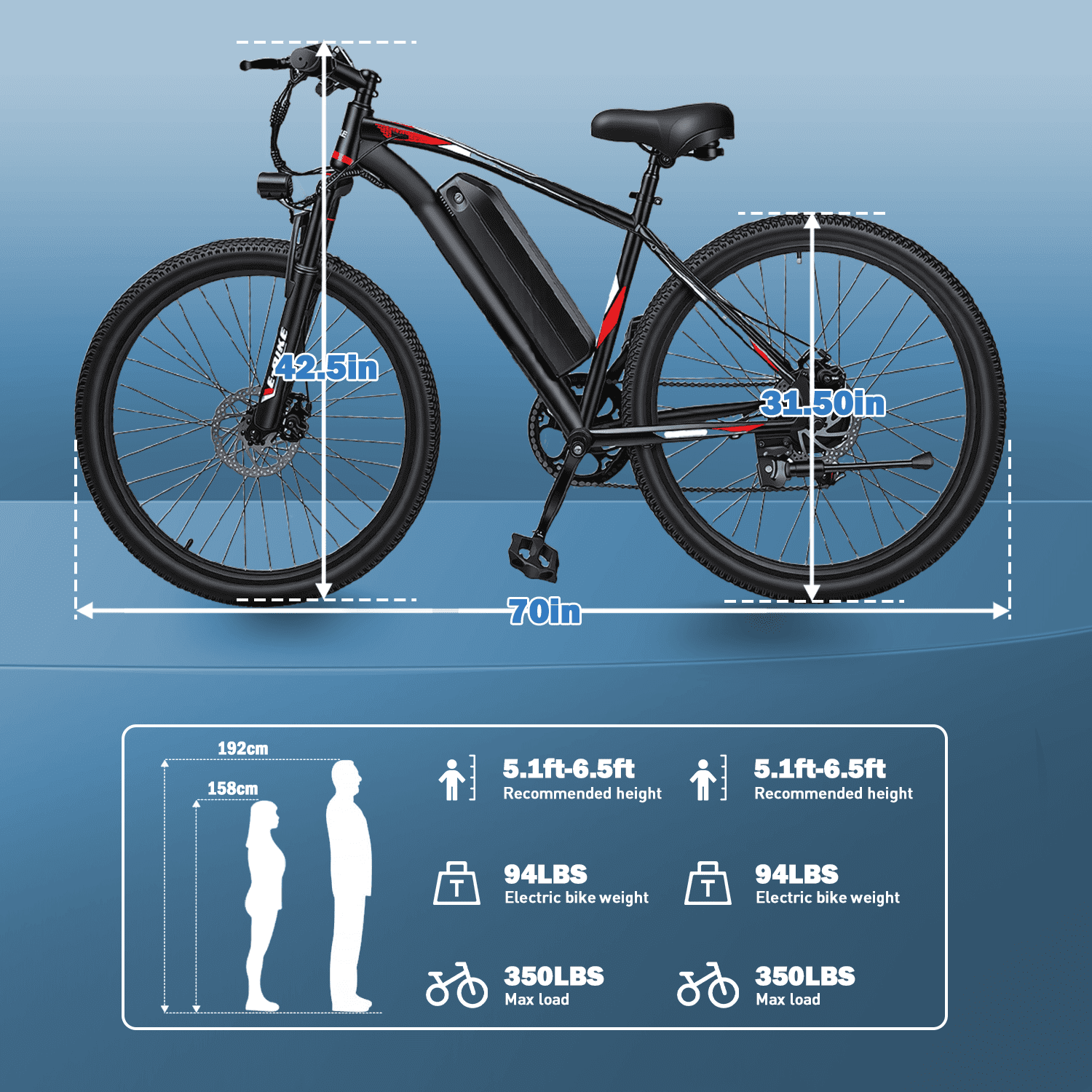 XYJ Electric Bike for Adults,750W Peak Motor,25 MPH,Electric Mountain Bike,26 Adult Electric Bicycles with Multi-Shock Absorption,48V 12Ah Removable Battery,7 Speed,UL 2849,Commuter Electric Bicycle Electric Bikes