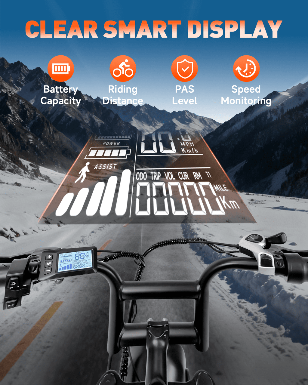 XKJ Electric Bike for Adults, 1500W Peak, 30MPH Electric Bike,50Mlies, 20 Fat Tire E-Mountain Bikes, 920Wh Removable Battery Ebike, Full Suspension shock, 7-Speed, UL 2849,Dirt ebike Electric Bikes