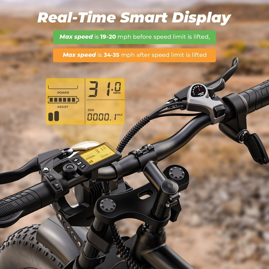 Electric Bike for Adults, 2200W, 35MPH & 75 Miles, 20x4 Fat Tire, 48V 15.6Ah Removable Battery, 7-Speed & 3 Modes, Full Suspension E Mountain Bike, UL 2849 Certified Electric Bikes