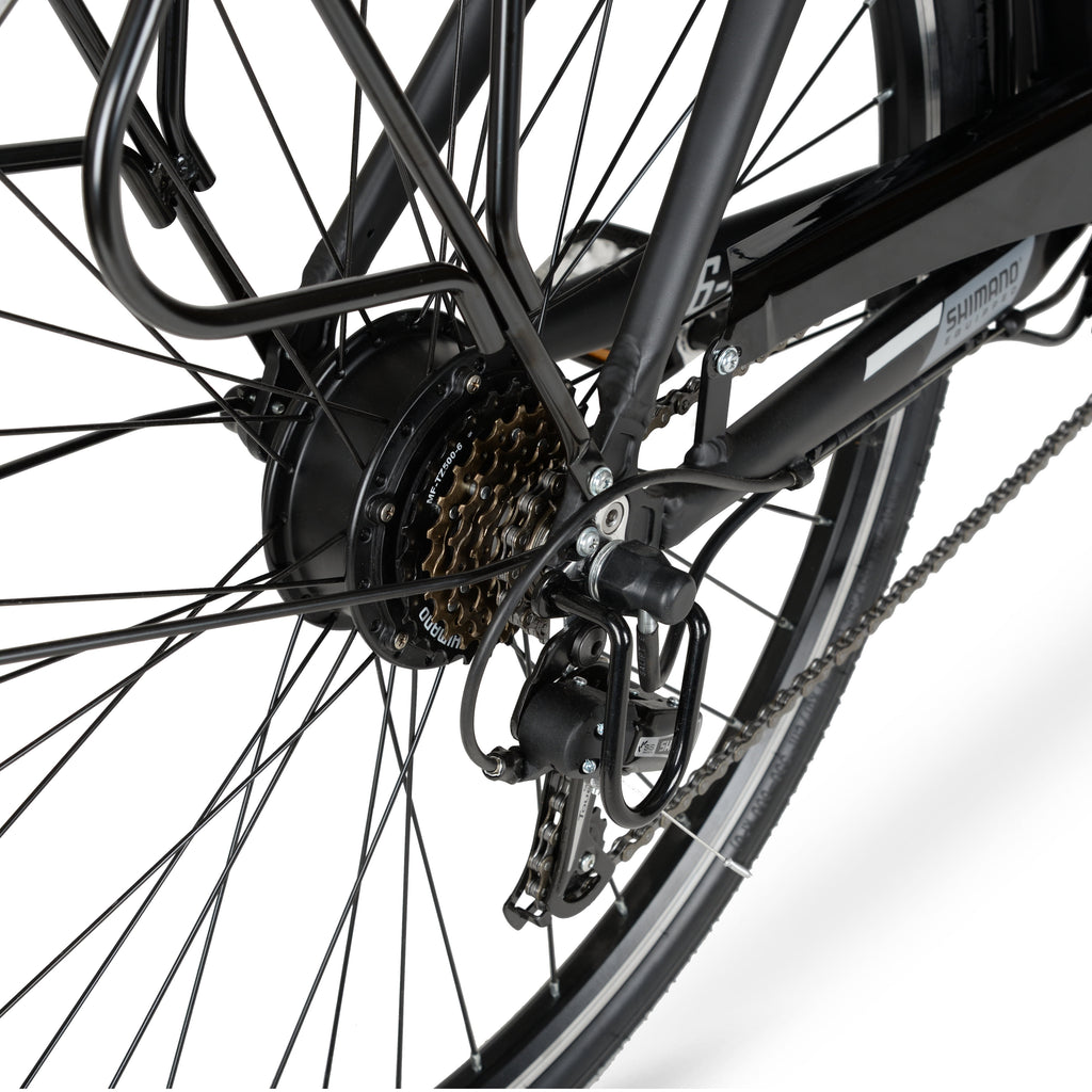 Hyper Bicycles 36V Class 2 700C Electric Commuter E-Bike, Adult Ages 13+, Pedal-Assist, 250W Motor, Black Electric Bikes