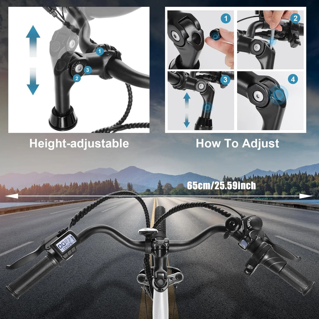 ANCHEER 500W Electric Bike for Adults, 48V 10.4AH EBike, 3.5H Fast-Charge Removable Battery, 26 Commuter Electric Bicycles with 7-Speed, LCD Digital Display, Suspension Fork, Cruise Control UL2849 Electric Bikes