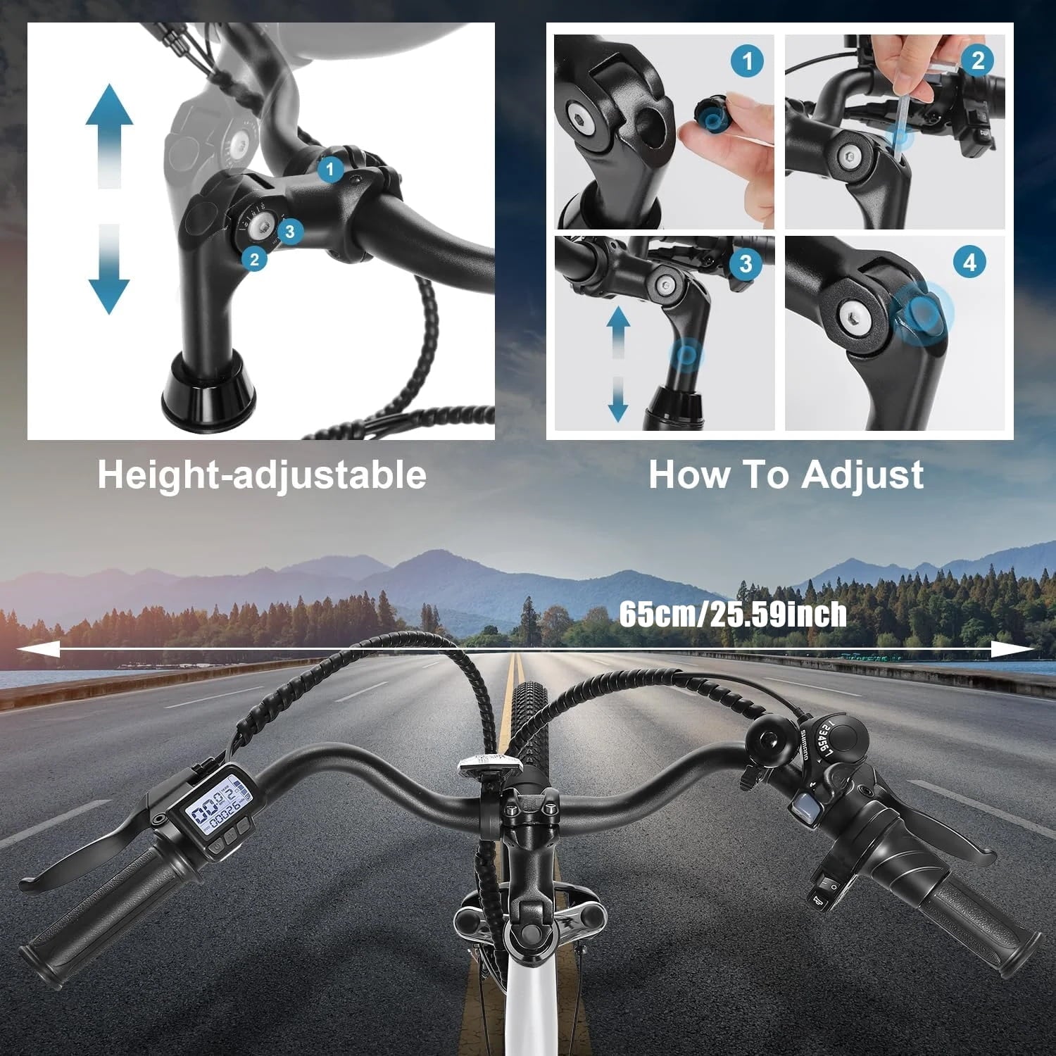 ANCHEER 500W Electric Bike for Adults, 48V 10.4AH EBike, 3.5H Fast-Charge Removable Battery, 26 Commuter Electric Bicycles with 7-Speed, LCD Digital Display, Suspension Fork, Cruise Control UL2849 Electric Bikes
