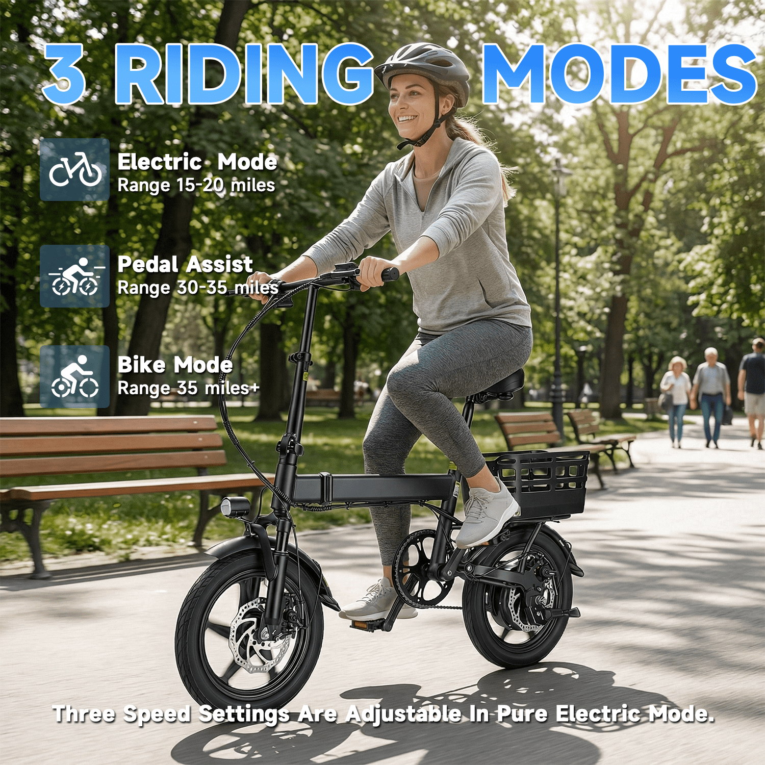 14 Folding Electric Bicycles with 500W Peak Motor,35 Miles 20MPH 432WH Integrated Battery ,Ebike for Adults with Basket,UL2849 Electric Bikes