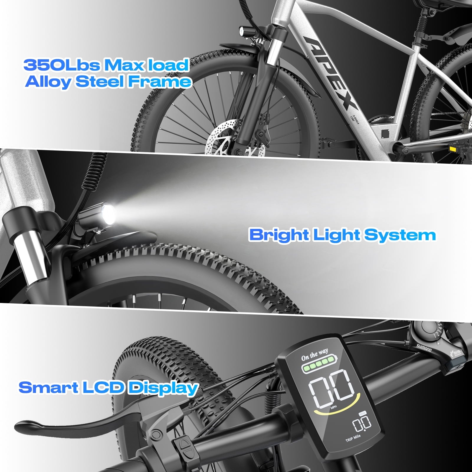 26 Electric Bike for Adults - 1200W Peak Motor, 28 MPH, 50 Mile Range, Removable 36V 13Ah Battery, 7-Speed, UL2849 Certified Commuter E-Bike Electric Bikes