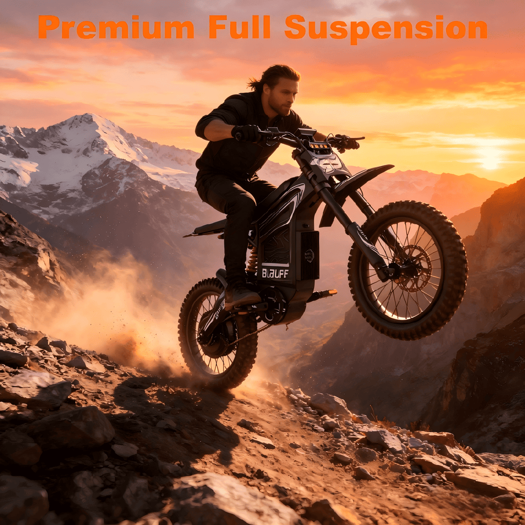 7500W Electric Dirt Bike for Adults, 50MPH, 50° Climbing, Up to 75 Miles Mountain Bike, 72V 30Ah Removable Battery, 19/17 Fat Tires, for Snow, Mountains, Off-Road, UL2849. Electric Bikes