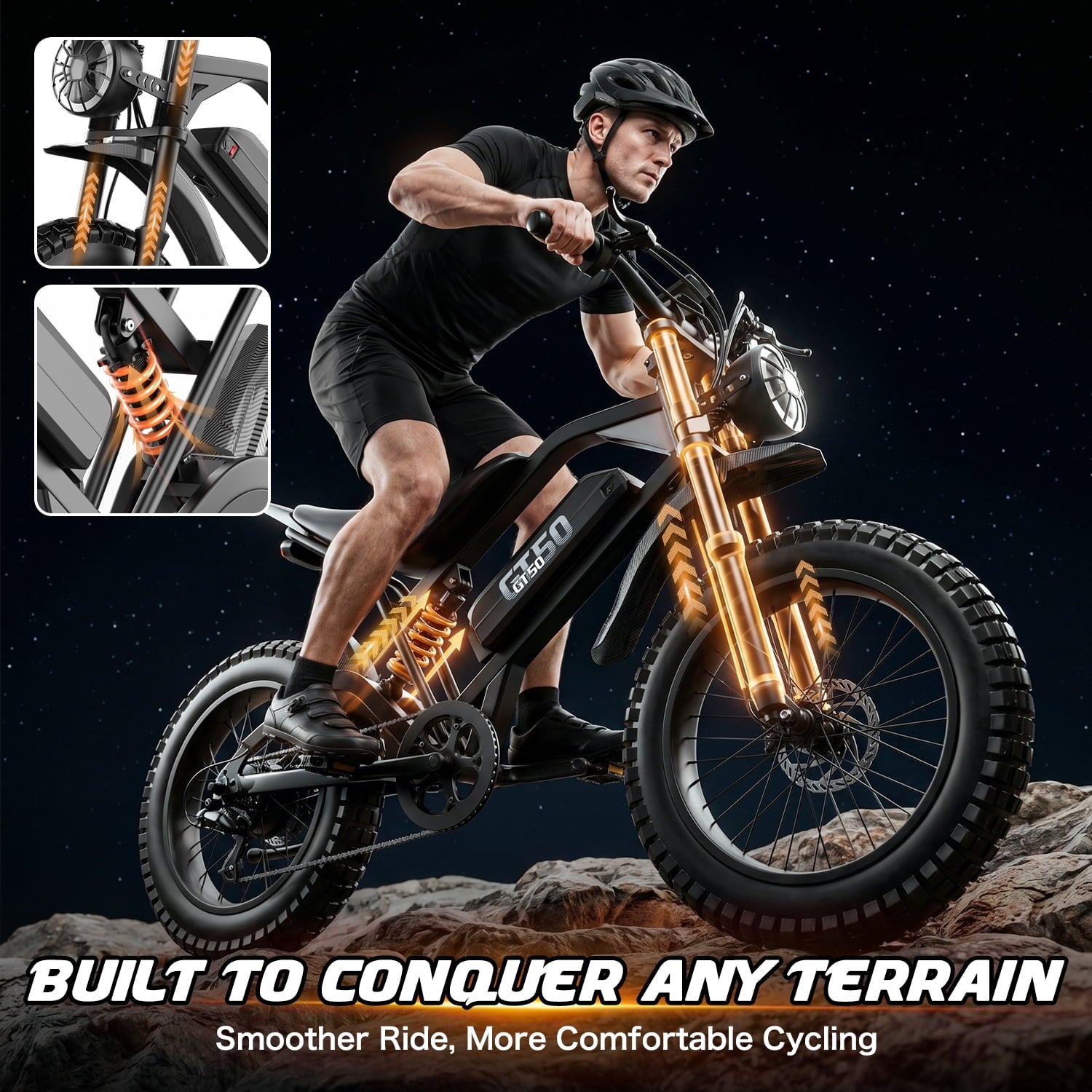 GWEIT Electric Bike for Adults, 2500W Peak Electric Mountain Bike, 20 Fat Tire Electric Bicycles, 48V 25Ah Battery, 35MPH Top Speed with Dual Suspension E Bikes, UL 2849Certified Electric Bikes