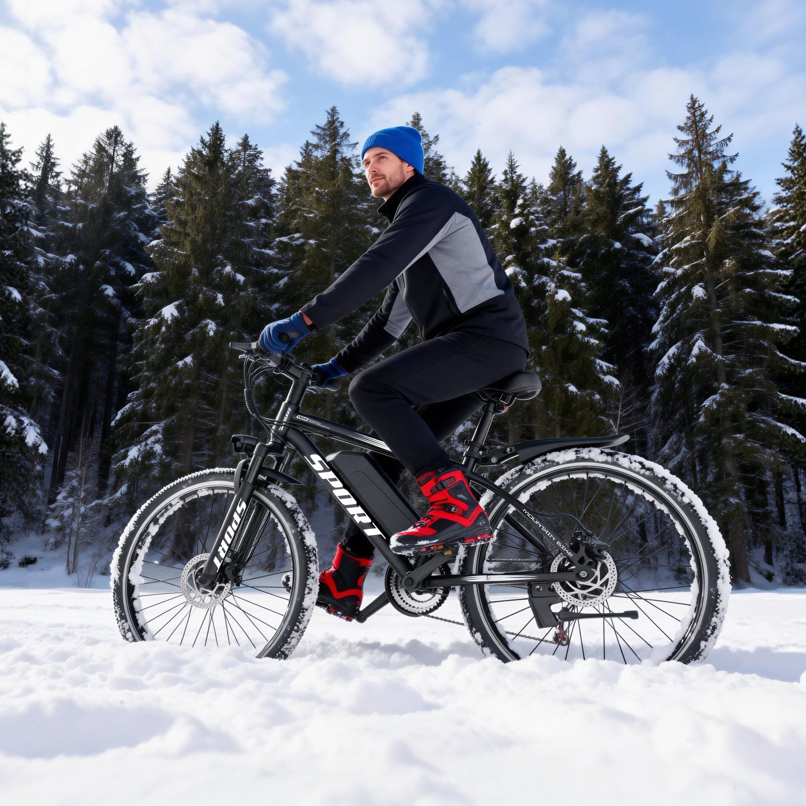 1200W Adult Electric Mountain Bike, 48V 10A Removable Battery-65 Miles, 26 Professional Shock Absorbing Tires,30MPH Off-Road Motorcycle,7 Speed Ebike,UL2849 Electric Bikes