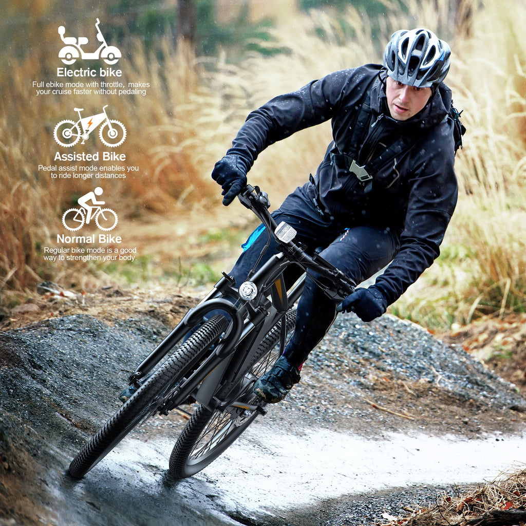 TotGuard Electric Bike for Adults, 26 Ebike 350W Adult Electric Bicycles, Electric Mountain Bike with 36V 10.4Ah Battery, Suspension Fork, Shimano 21 Speed Gears Electric Bikes