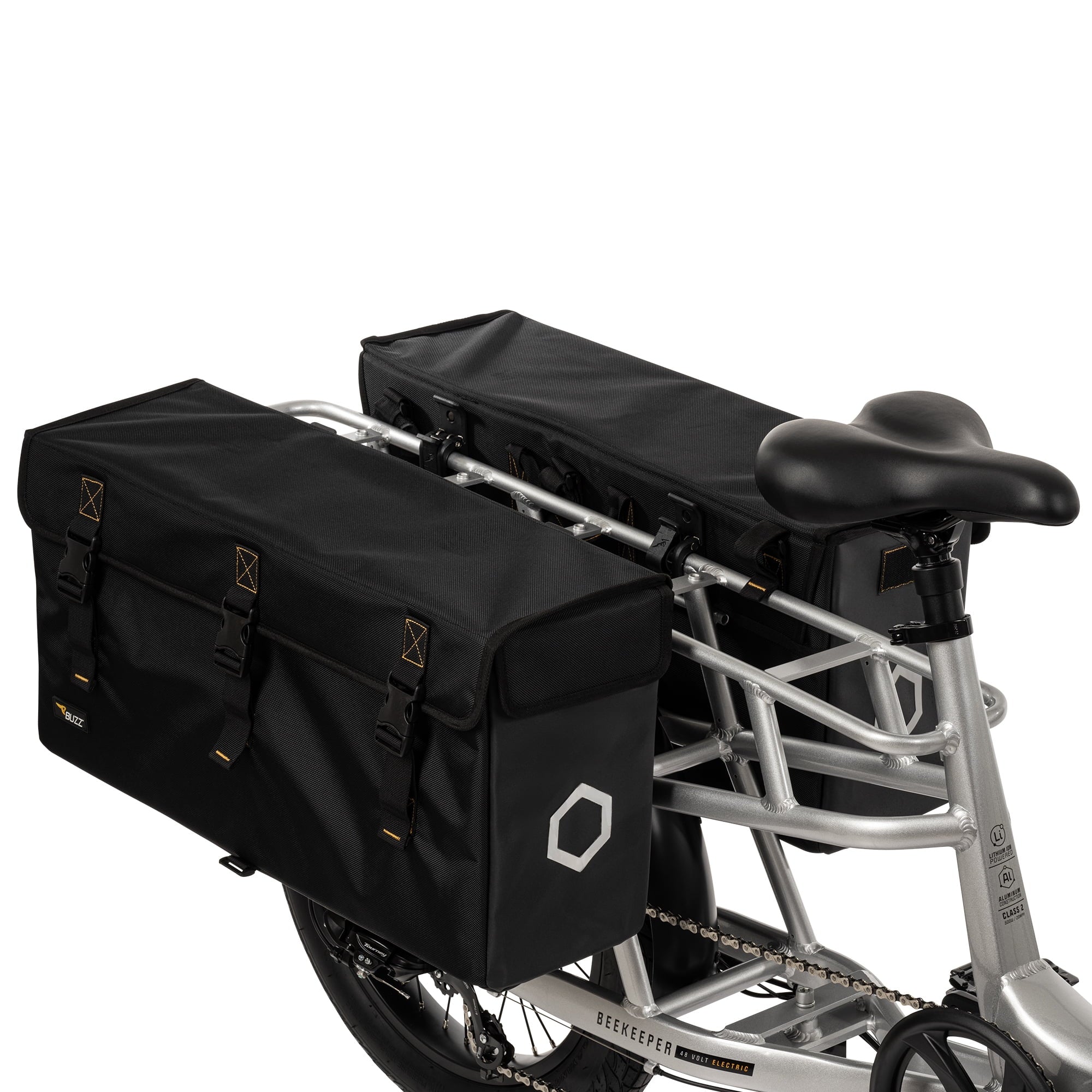 Buzz 24 Beekeeper 48V Electric Cargo Bike, Fits Riders 60+, Silver, Adult, Unisex Electric Bikes