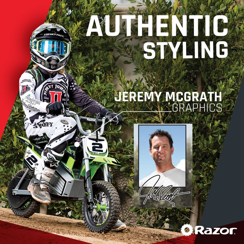 Razor Dirt Rocket SX350 24V McGrath Electric Powered Dirt Bike Green Electric Bikes