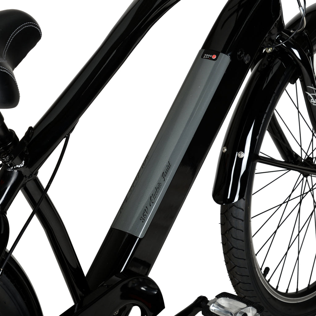 Hyper Bicycles 26 36V Men's Electric Cruiser E-Bike with Pedal-Assist, 250W Motor, Black Electric Bikes