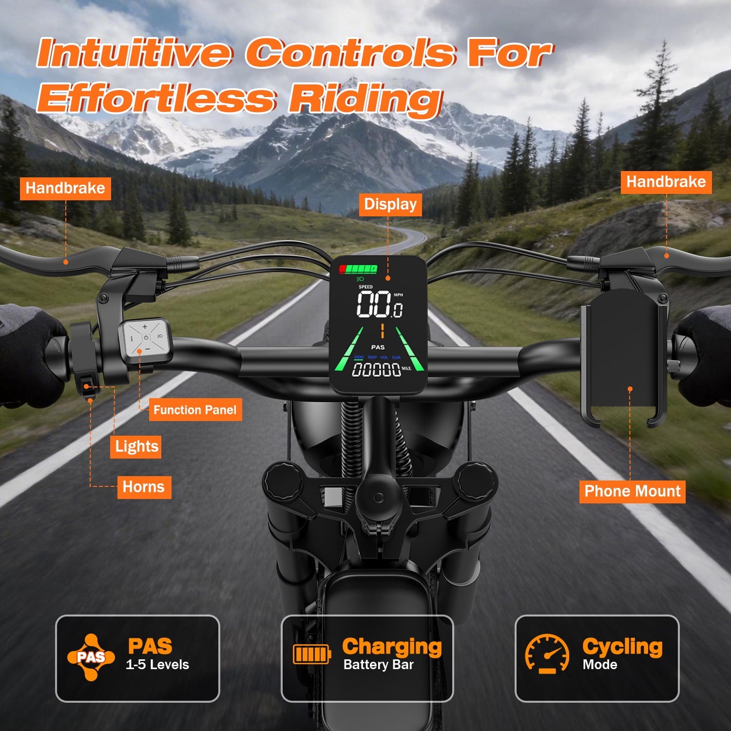 ASKGO 48V 20Ah Electric Bike for Adults, 2200W Peak 750W Fat Tire Off-Road Ebike, 30MPH & 75 Miles, Cargo Ebike,NFC Unlock Electric Dirt Bike,UL2849 Electric Bikes