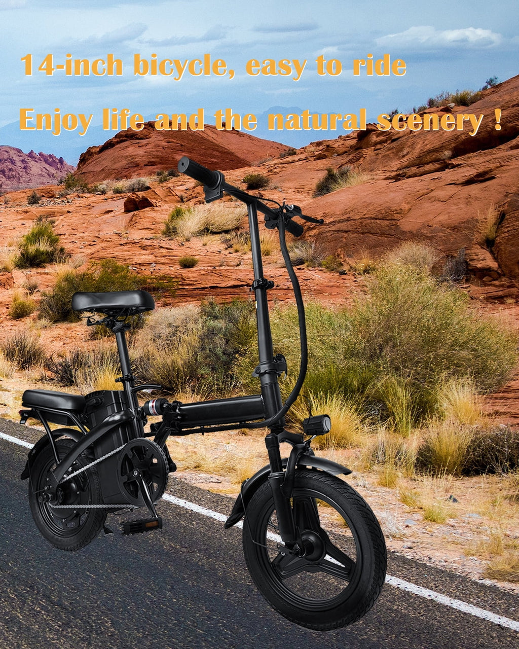 APYEAR 14 Folding Electric Bike 20 Miles, 500W Peak Electric Bicycle for Adults,  Ebike Speed of 15MPH, Suitable for Commuting? UL 2849 Electric Bikes