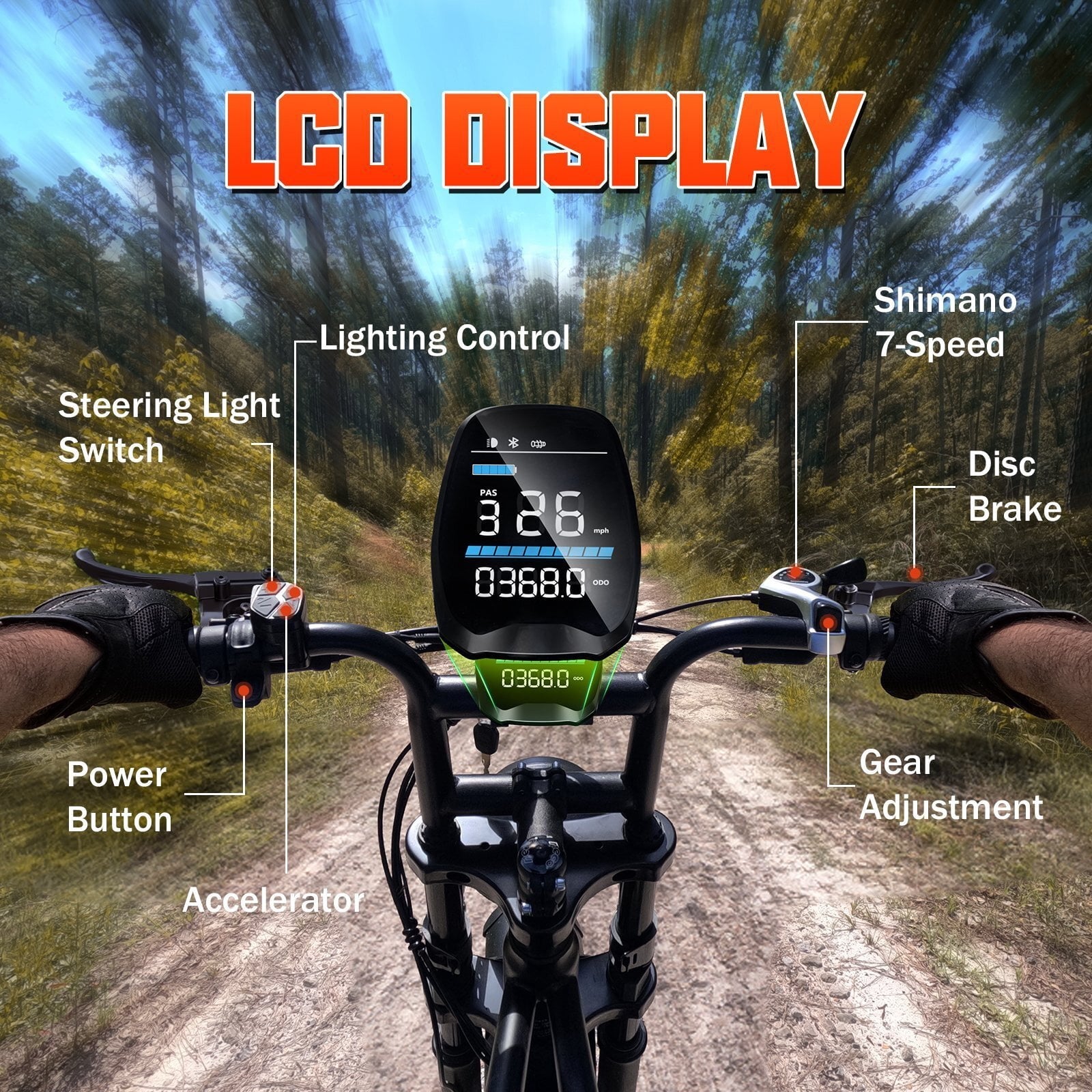 TST Electric Bike for Adults, 750W Peak 1500W Motor, 20x4 Fat Tire E Bicycle, E Mountain Bike, 48V/15AH UL2849, App Control Electric Bikes