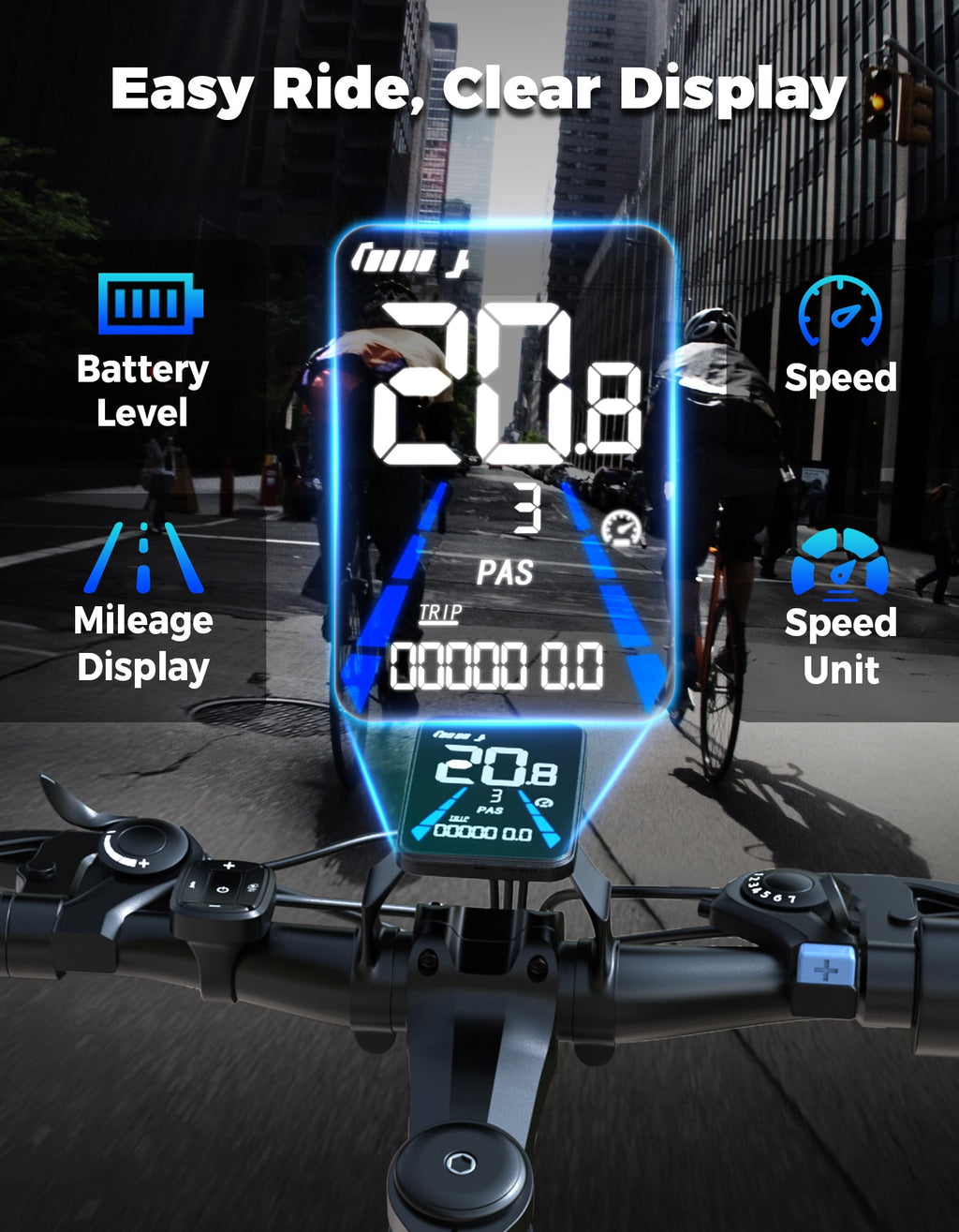 PostJoy Electric Mountain Bike 26 1200W Peak Motor, 65 Miles 28MPH Ebike, 480Wh Battery Electric Bicycle for Adults 7 Speed Electric Bicycles Front Fork Suspension Electric Bikes