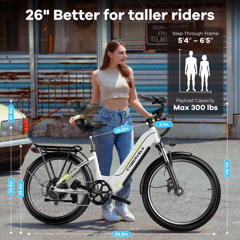 1000 Peak Electric Bike for Adults,up 80 Miles 25AH Removable Battery Ebike, 26 Electric E Bike with 7-Speed,Adult Electric Bicycles for Commute Beach Snow Man Womens All Terrain Electric Bikes