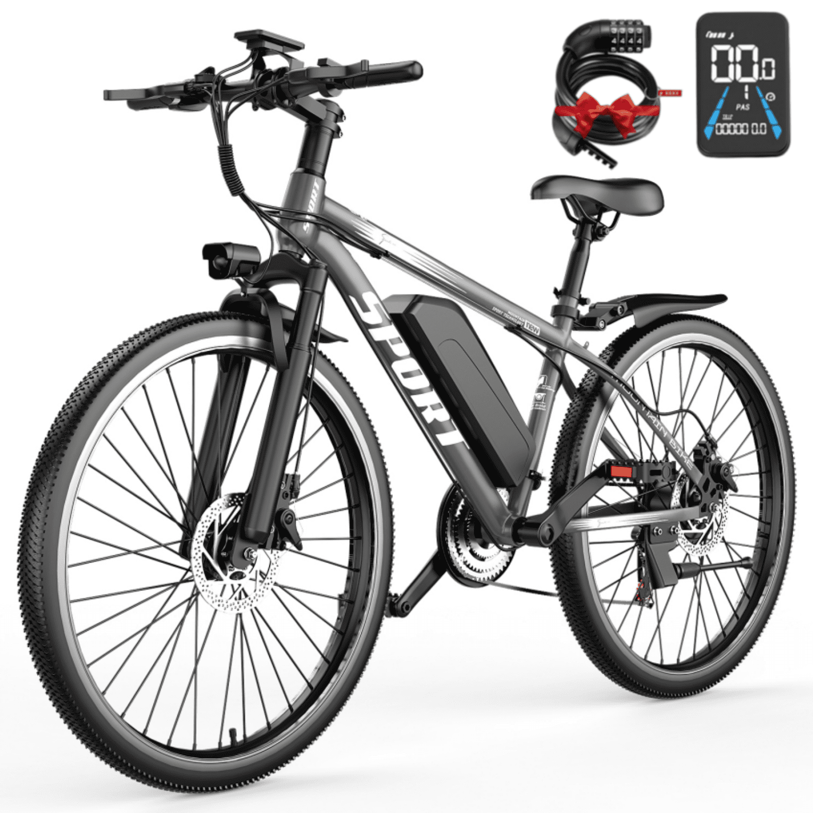 1200W Adult Electric Mountain Bike, 48V 10A Removable Battery-65 Miles, 26 Professional Shock Absorbing Tires,30MPH Off-Road Motorcycle,7 Speed Ebike,UL2849 Electric Bikes