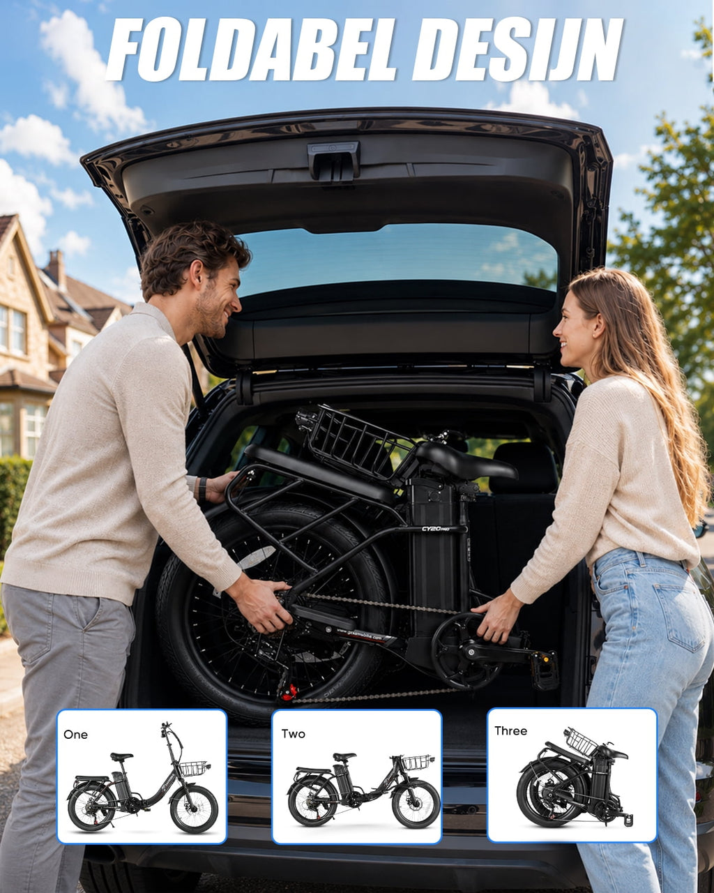 SAMEBIKE Electric Bike for Adults 20x3.0 Fat Tire Folding Ebike 1200W Motor 48V 13Ah Removable Battery 7 Speed Suspension Fork Up to 28 mph Up to 55 miles Range Electric Bikes