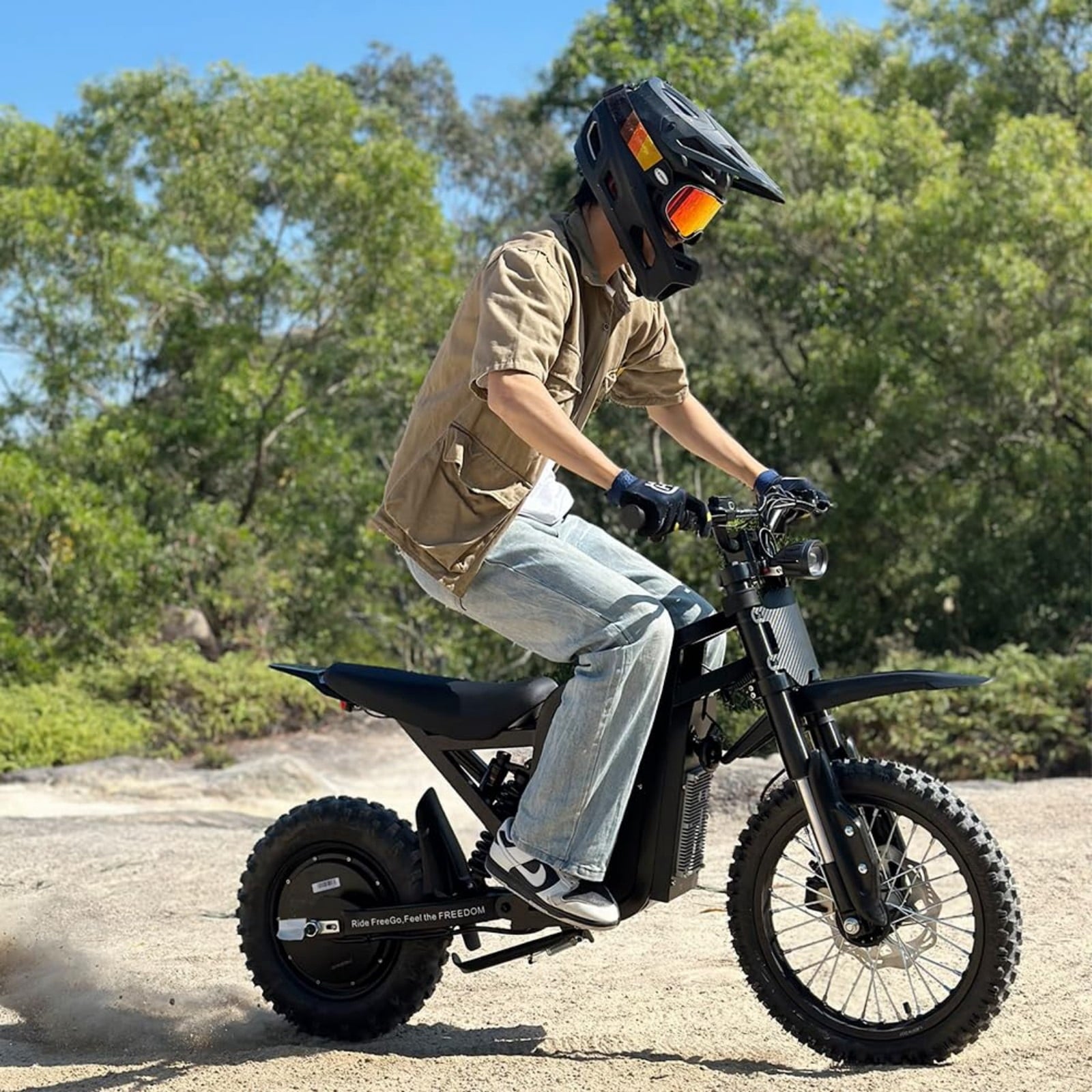 Freego X0 Electric Mountain Bike for Adults & Teens,3600W(Peak),60V 23AH Battery,40 MPH Top Speed,50 Miles Range,14/10 Tires,UL2849 Electric Bikes