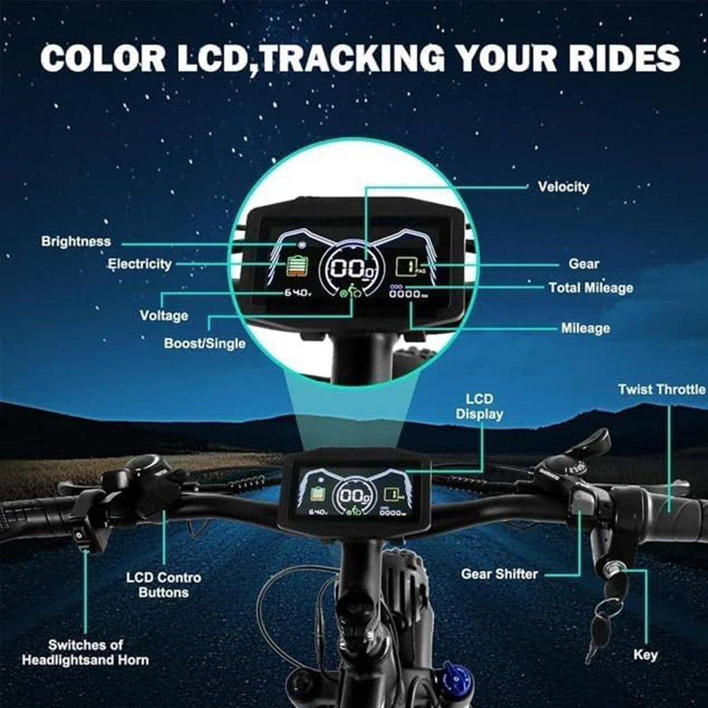 5000W Peak Dual Motor E-Bike, 60V 25Ah Battery Electric Bike, 50MPH High Speed E-Bike with 26 x 4.0 Fat Tire, Hydraulic Disc Brakes All Terrain Mountain/Commuter E-Bicycle Electric Bikes