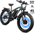 5000W Dual Motor Electric Bike for Adults, 26 Fat Tire Electric Mountain Bicycle, 52V 36Ah Removable Battery, 21 Speed Full Suspension All-Terrain Ebike, UL2849 Electric Bikes