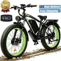 6000W Peak Dual Motor Fast Ebike Up to 40-45MPH, 60V 25AH Large Battery Adult Electric Mountain Bike, 26 Inch Fat Tire All Terrain Off Road E Bike with Shimano 21 Speed Hydraulic Disc Brake Electric Bikes