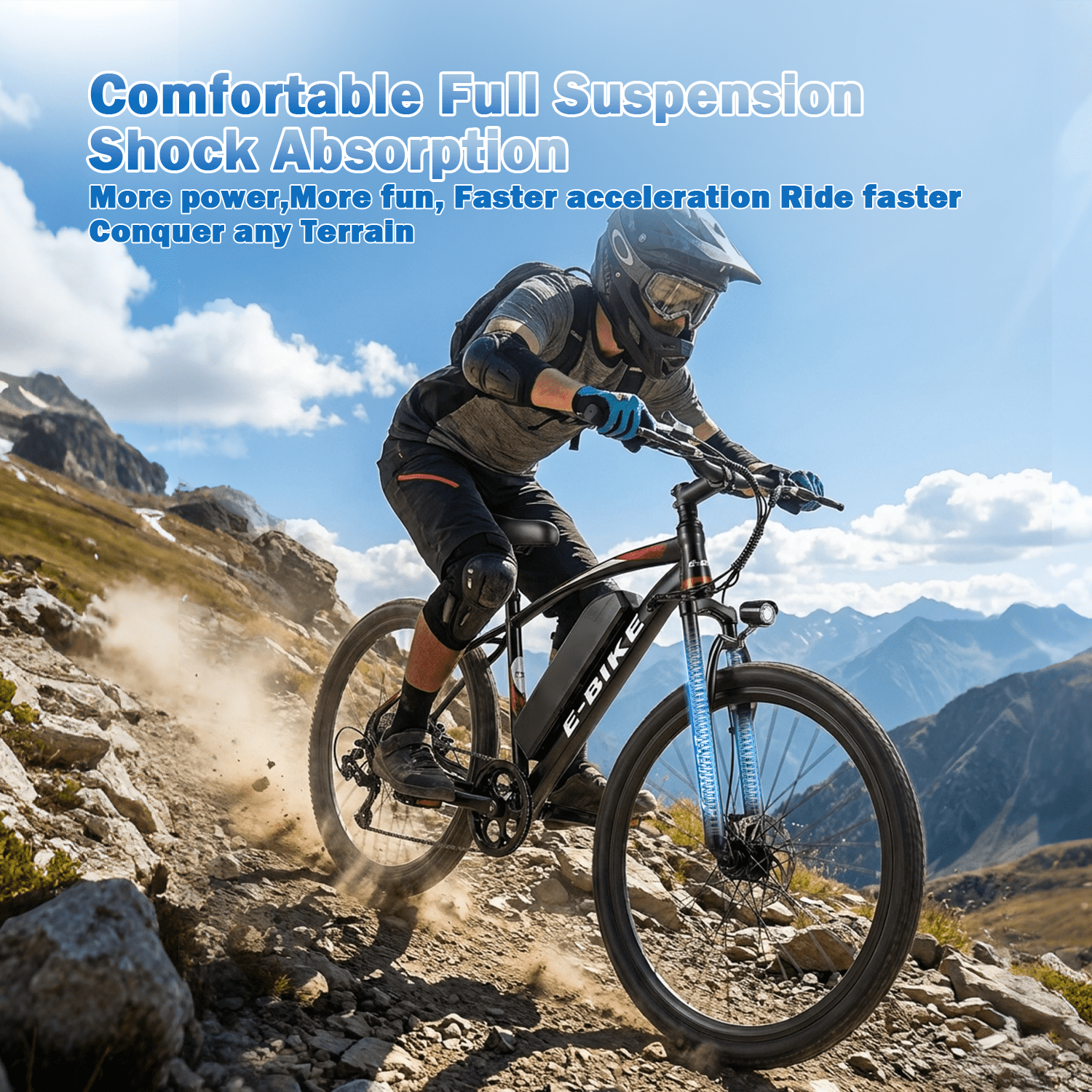 BroPath Electric Bike for Adults, Ebike, Electric Bicycle with 576WH Removable Battery,26 Mountain Ebike 25MPH,40+ Miles(MAX),800W High Motor,Multi-Shock Absorption,Commuting,UL2849 Electric Bikes