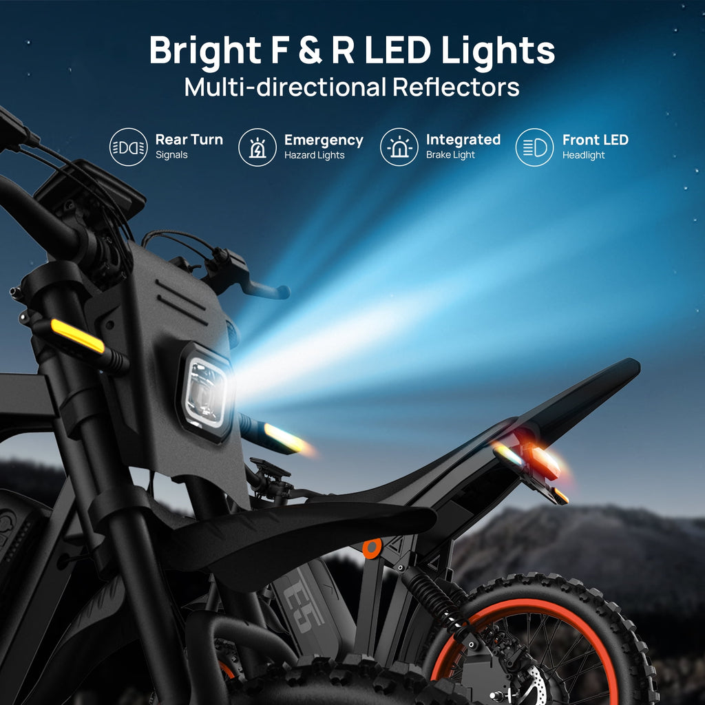 Tie Tie Electric Bike for Adults & Teens, Fat Tire E-Mountain Bicycle,Peak 1500W Motor 48V 20Ah 7-Speed EBike UL2849, LCD Display with NFC Unlock Electric Bikes